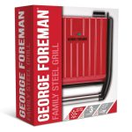 George Foreman 25040-56 Steel családi piros grill
